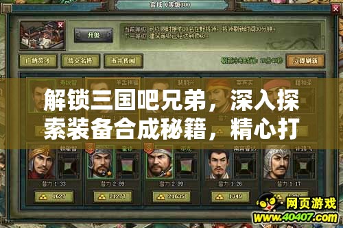 解鎖三國(guó)吧兄弟，深入探索裝備合成秘籍，精心打造屬于你的極品神器
