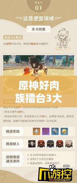 原神好肉族擂臺3大步驟：位置詳解+核心打法技巧，高效通關(guān)實戰(zhàn)教學(xué)